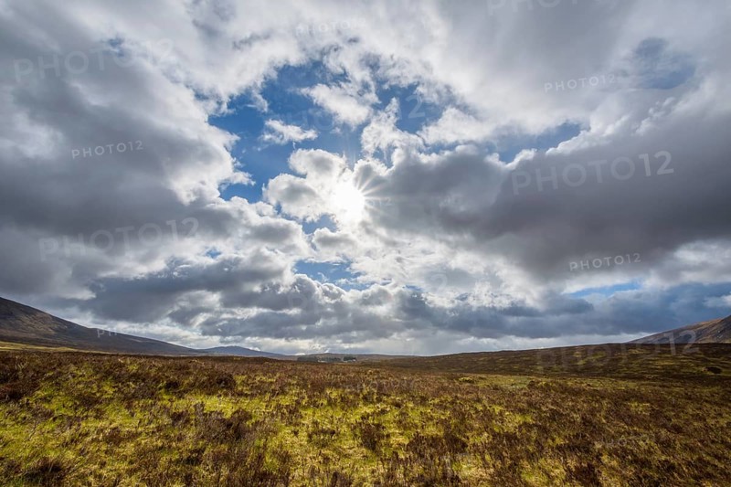 Moor landscape with cloudy sky
