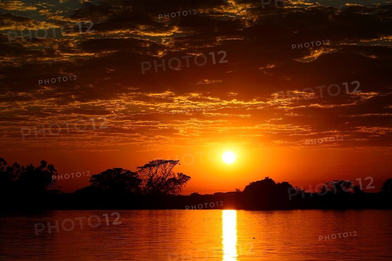 Sunrise with clouds over the Rio Sao Lourenco