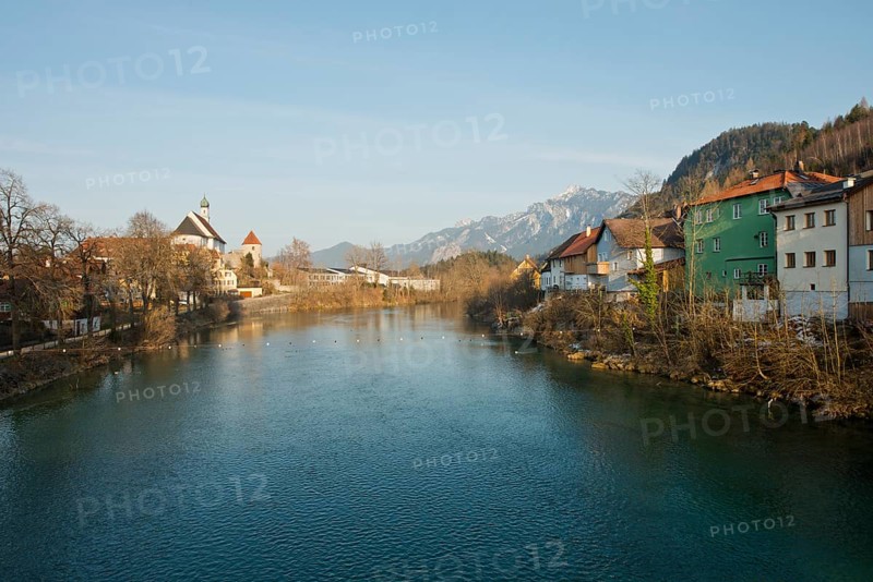 View across the Lech River to the Franciscan Monastery
