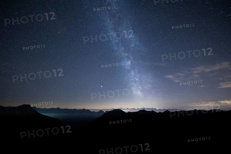 View of the Milky Way and Furka Pass Road from Portlakopf