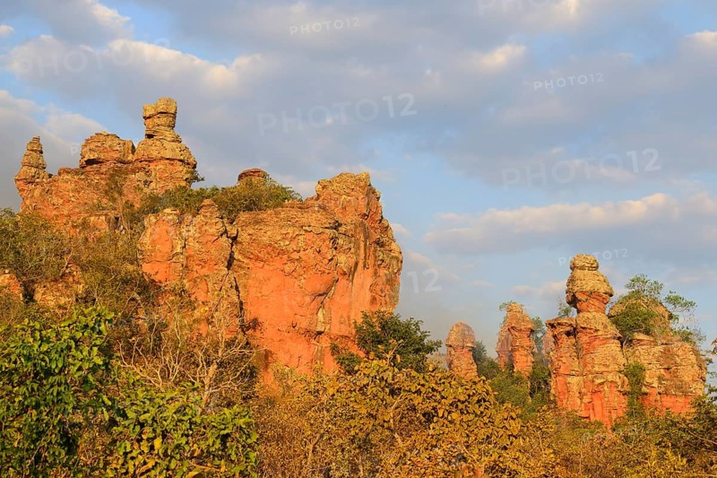 Bizarre rock formation in the evening light