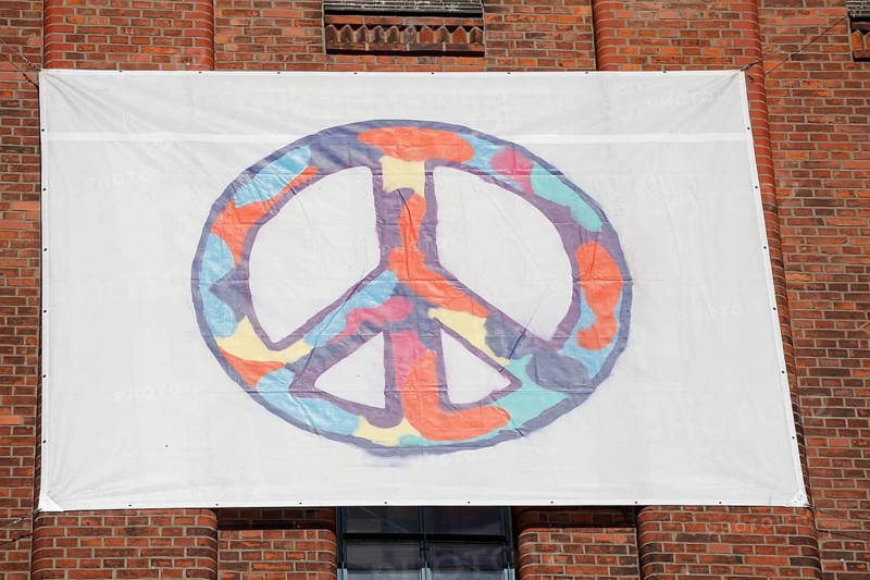 Colourful peace sign banner