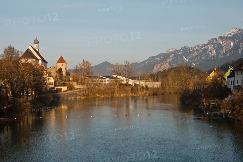 View across the Lech River to the Franciscan Monastery