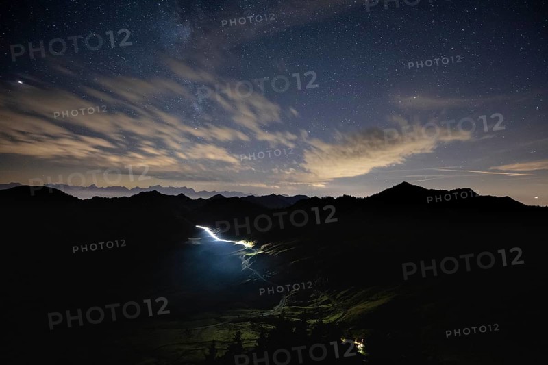 View of the Milky Way and Furka Pass Road from Portlakopf