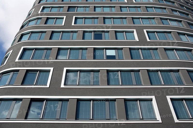 Window strips of a modern office building in the Tempelhof-Schoeneberg district
