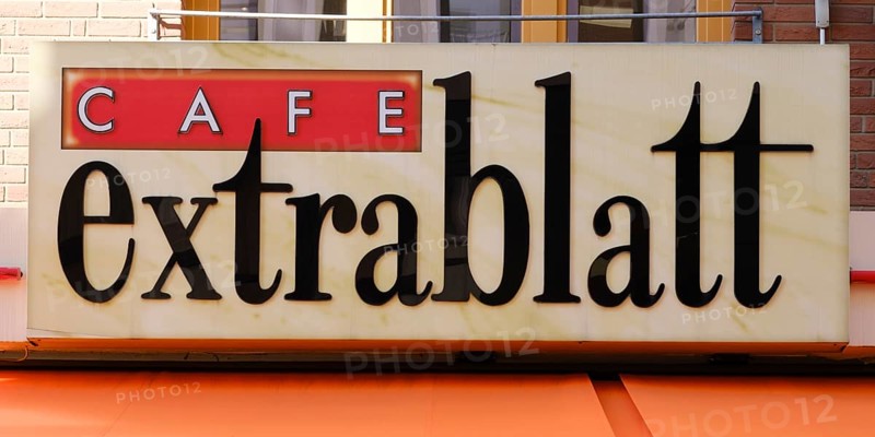 Sign and logo Cafe Extrablatt