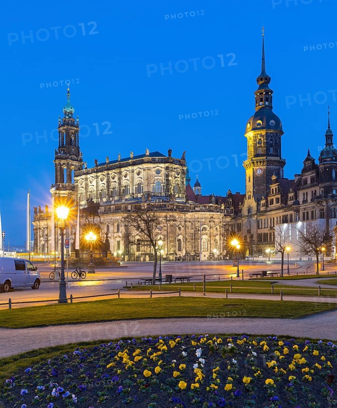 Catholic Court Church and Hausmannsturm on Theaterplatz