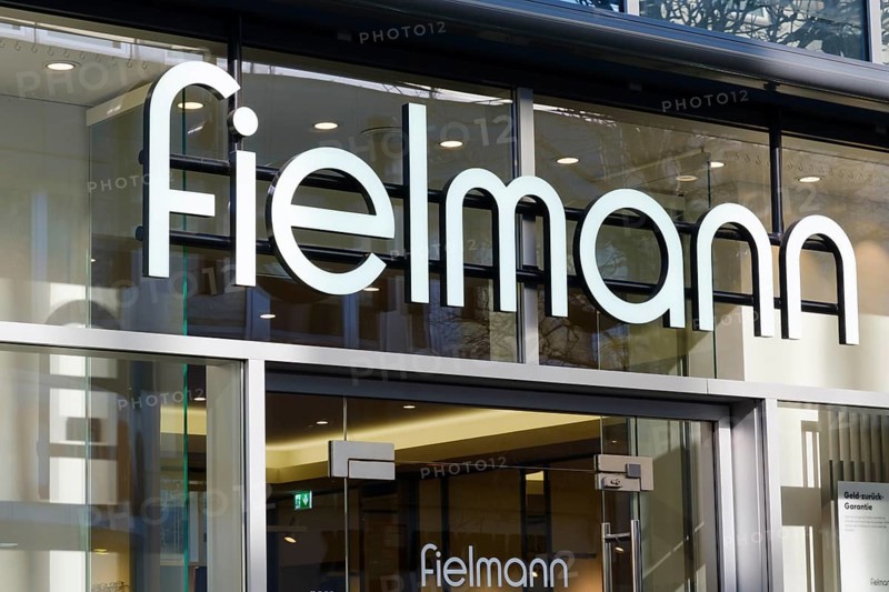 Shop with logo Fielmann in the pedestrian zone of the old town
