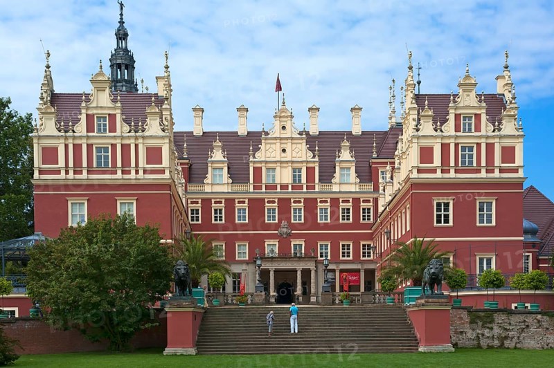 The New Muskau Palace built in the neo-Renaissance style