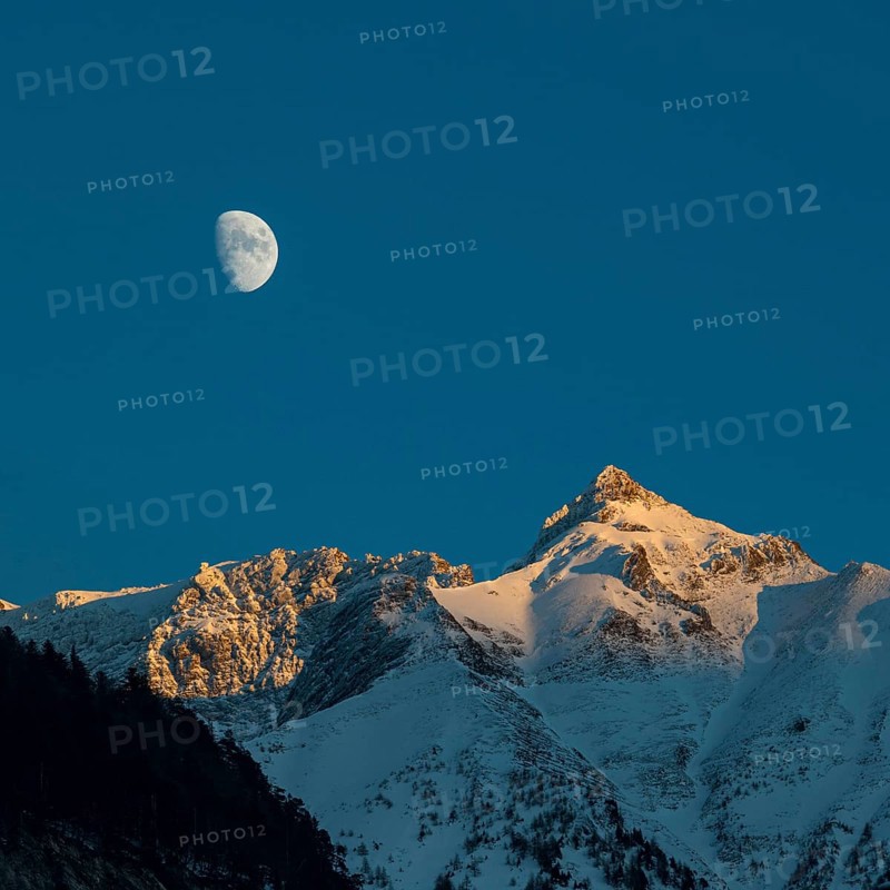 Moon over mountain