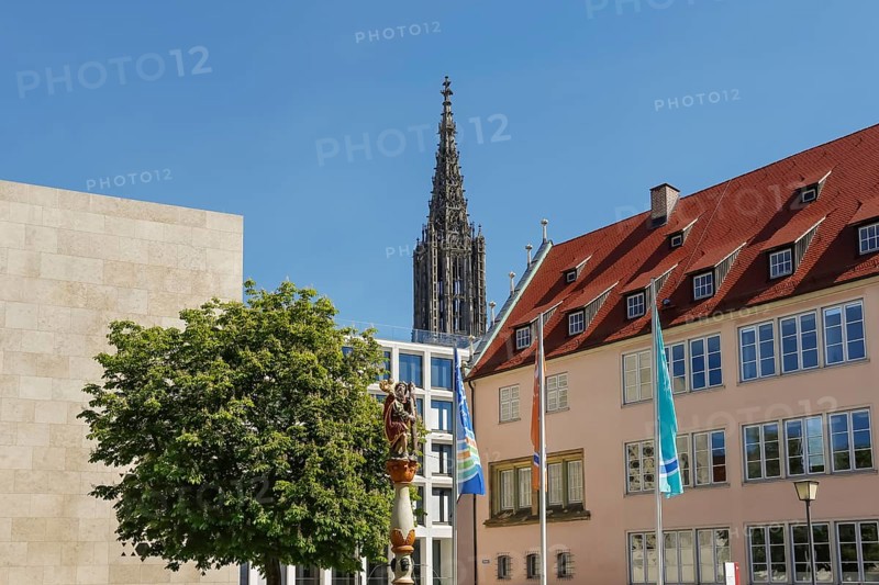 Late Gothic Christophorus Fountain in the Ulm Wine Yard