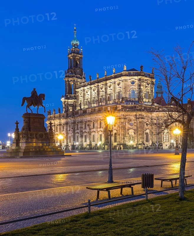 Catholic Court Church and King John Monument on the Theatre Square