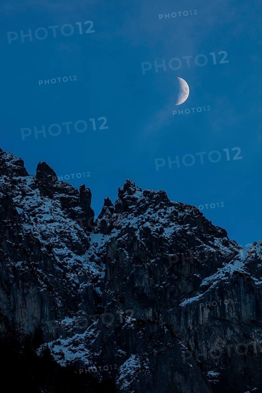 Moonrise over mountains