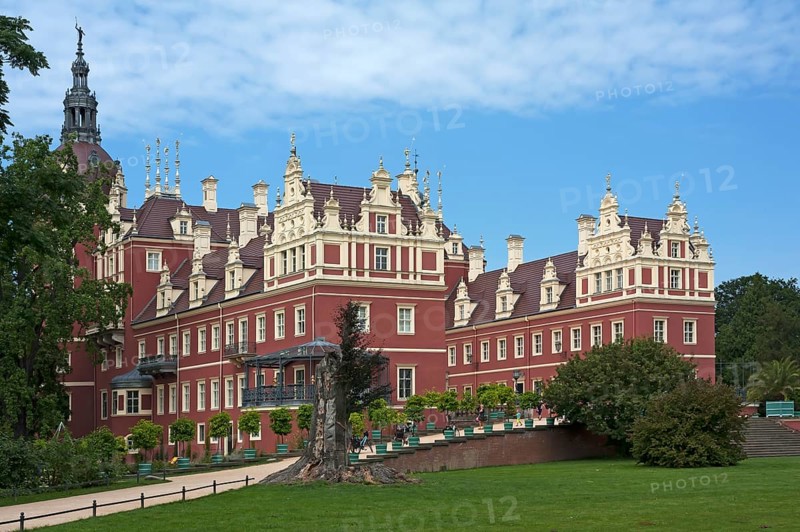 The New Muskau Palace built in the neo-Renaissance style