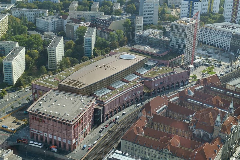 Aerial view of Alexa shopping centre