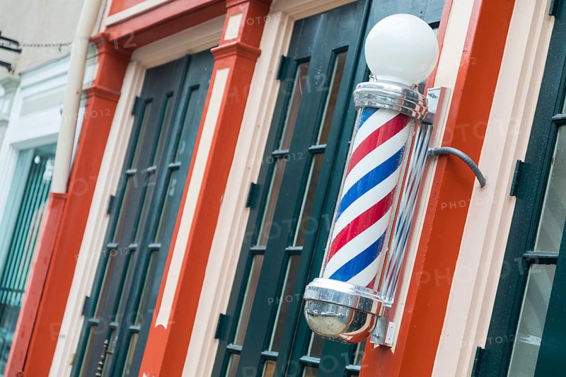 Babershop pole on store front