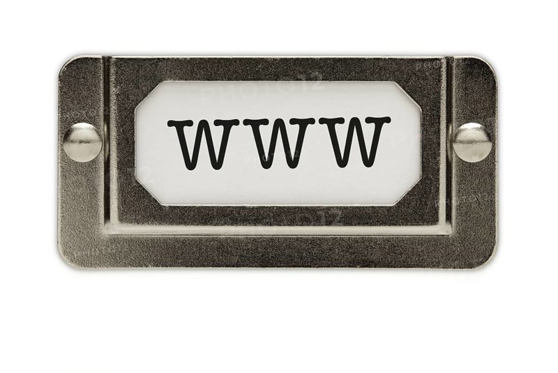 Www file drawer label isolated on a white background