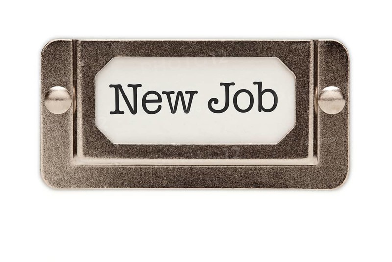 New job file drawer label isolated on a white background