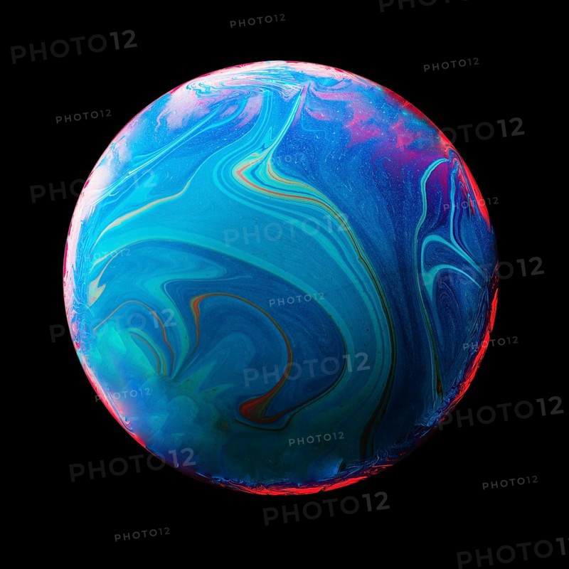 Abstract background with blue and pink sphere