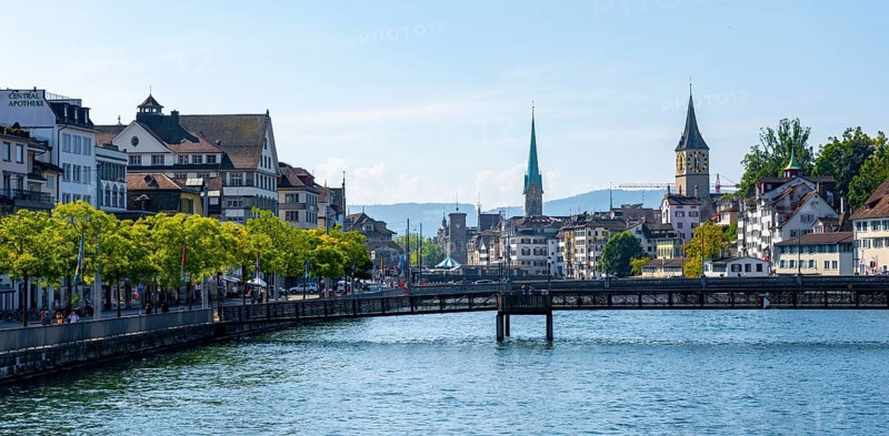 Fraumuenster and church tower St. Peter
