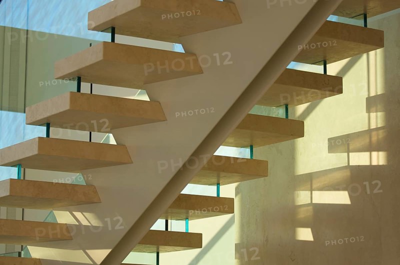 Majestic marble stairs and glass abstract