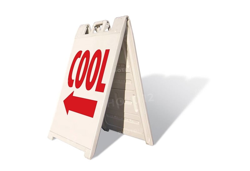 Cool tent sign isolated on a white background