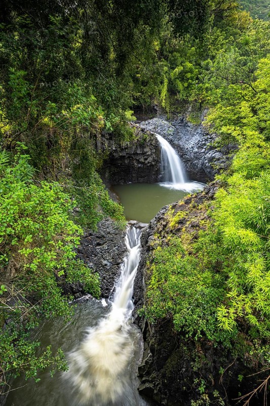 Wasserfall entlang des Pipiwai Trail