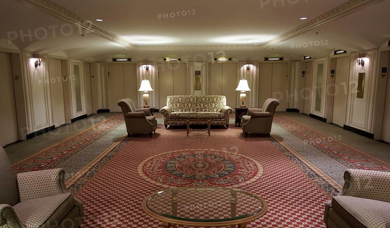 Classic elevator lobby interior of a hotel