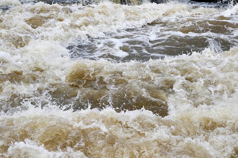 Strong current in a wild river