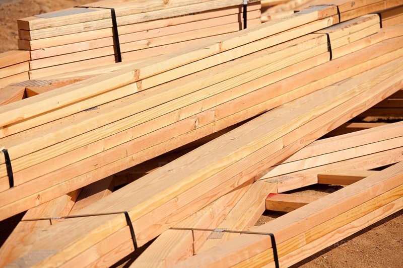Abstract of construction framing wood stack