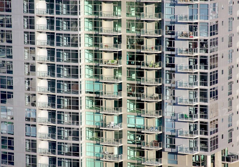 Downtown luxury apartments in the afternoon sunlight