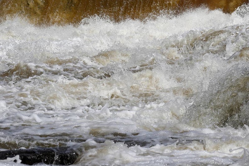 Strong current in a wild river