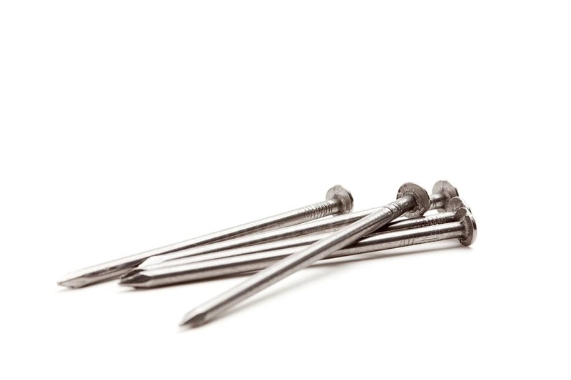 Construction nails isolated on a white background