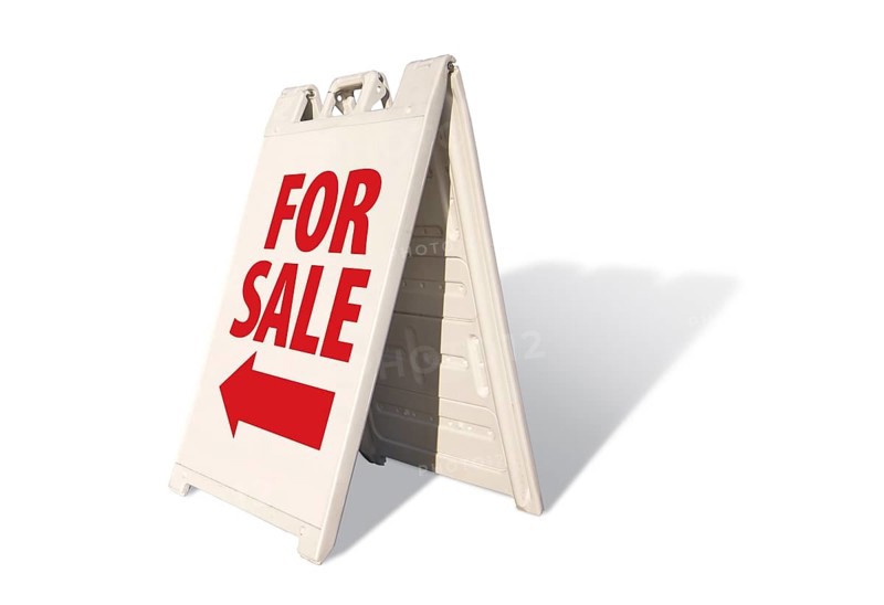 For sale tent sign isolated on a white background