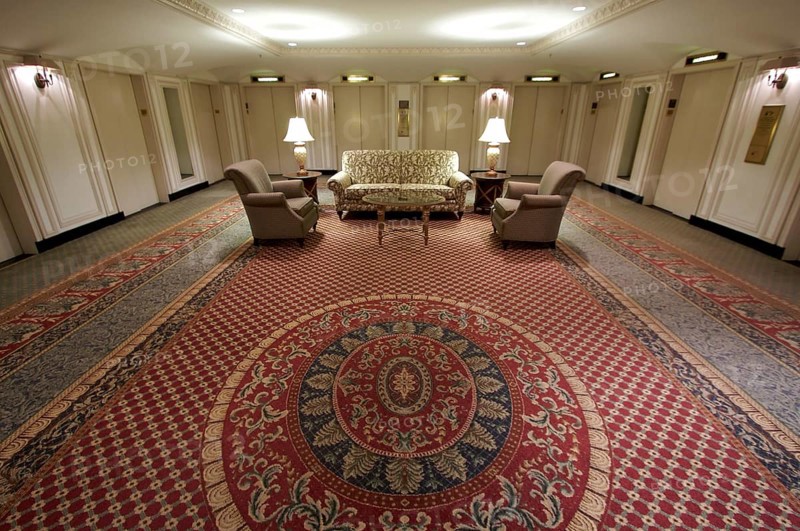 Classic elevator lobby interior of a hotel
