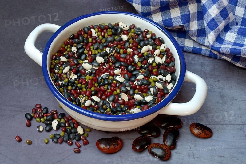 Assorted dried beans in bowl