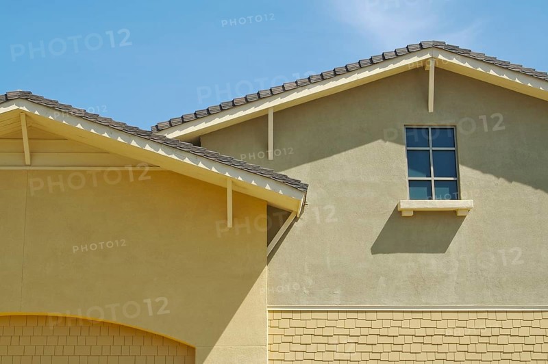 Abstract of new home construction facade