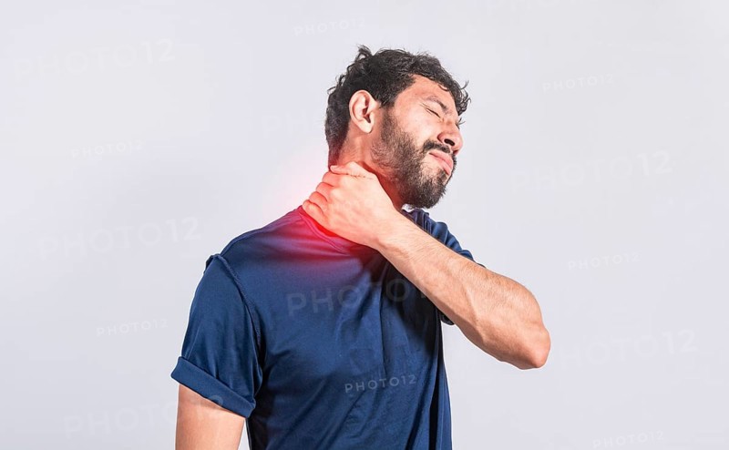 Neck pain and stress concept