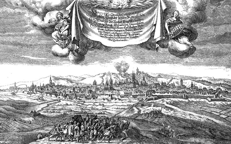 The Siege of Prague by the Swedes under Count Palatine Karl Gustav and Count Koenigsmark