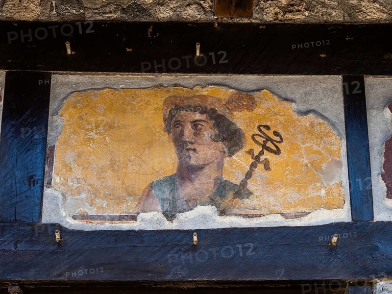 Painted head of a patron god