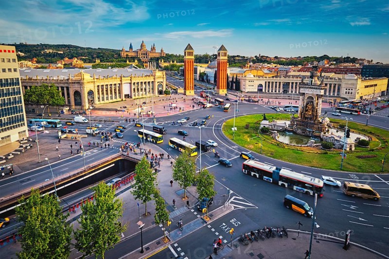 Aerial view of Placa d'Espanya