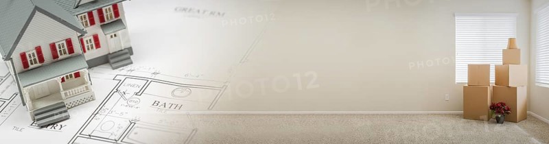 Gradated banner with model home