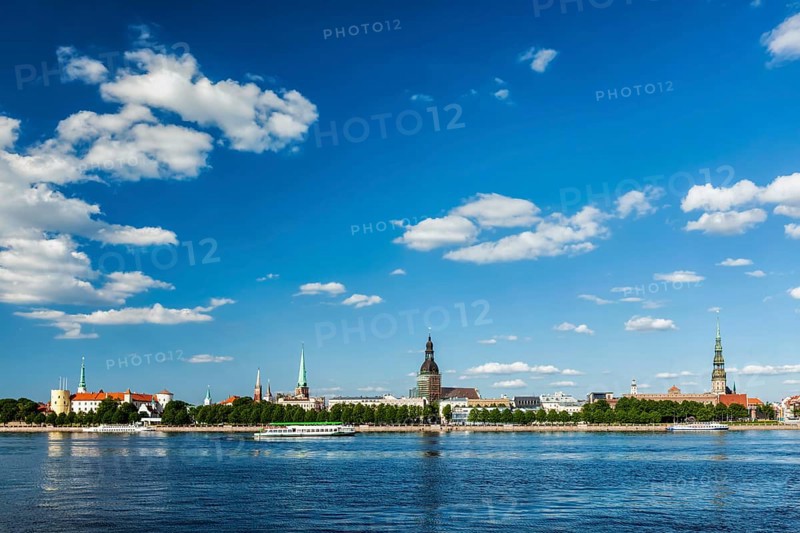 View of Riga over Daugava river: Riga Castle