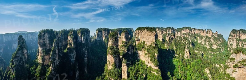 Panorama of famous tourist attraction of China Avatar mountains