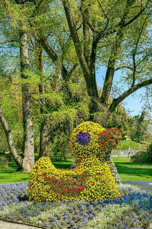 Flower sculpture duck