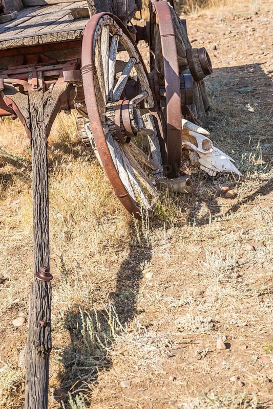 Abstract of vintage antique wood wagons and wheels