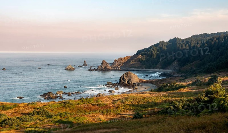 Ragged coast with rocks in the sea