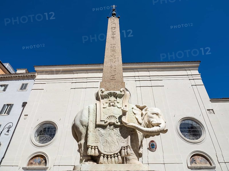 Elephant sculpture by Bernini in front of Santa Maria sopra Minerva