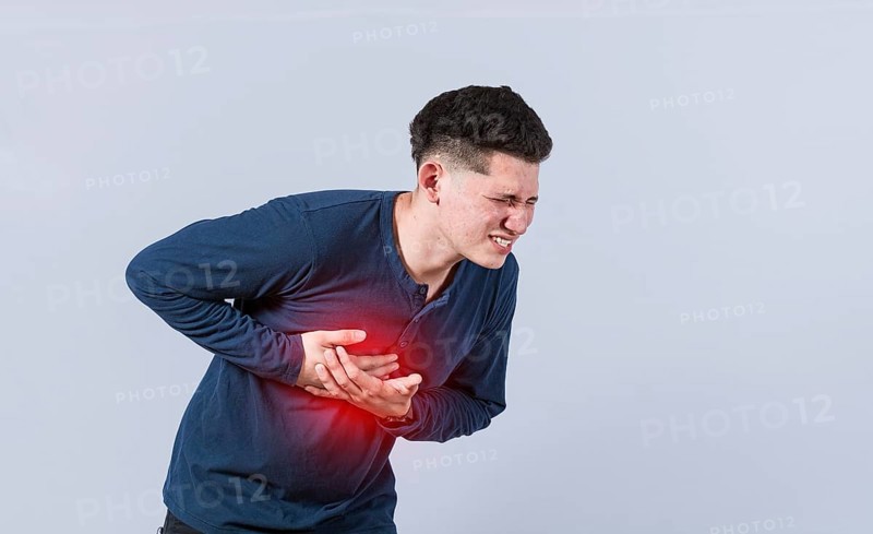 Man with chest pain isolated