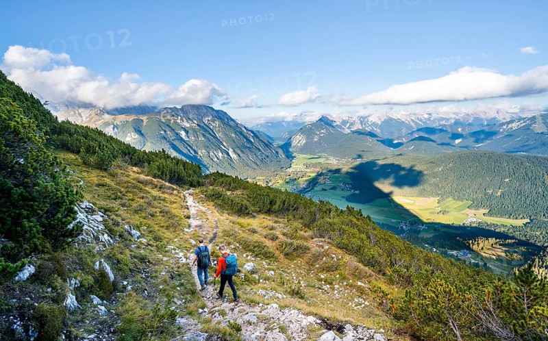 Two hikers on a hiking trail